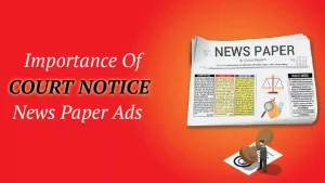 Court notice ad in newspaper