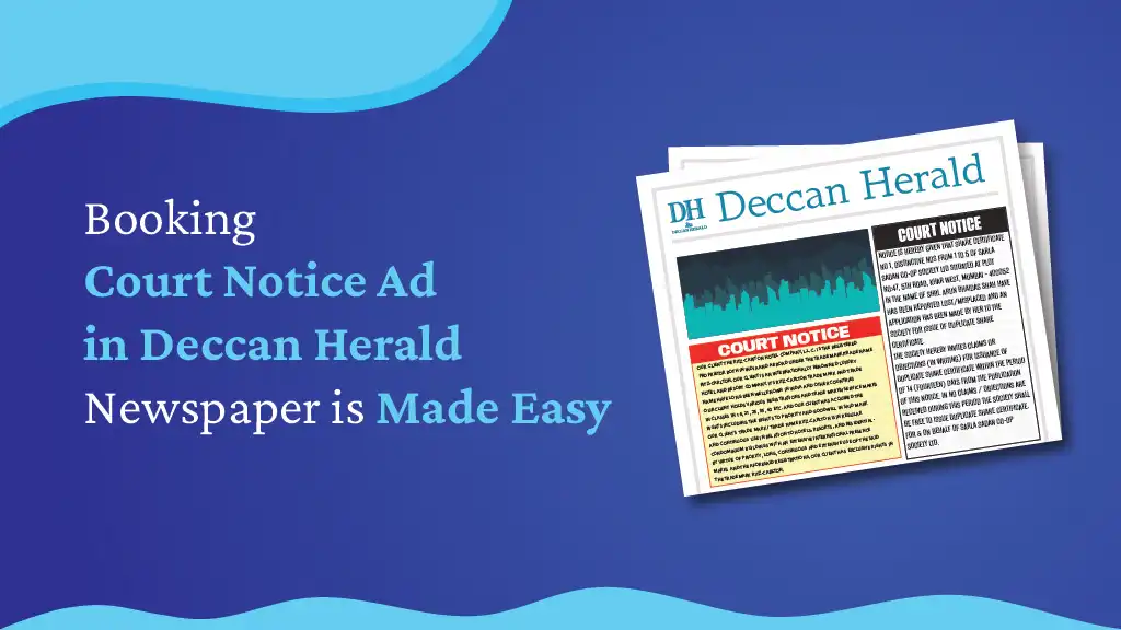 Court notice ad in Deccan Herald
